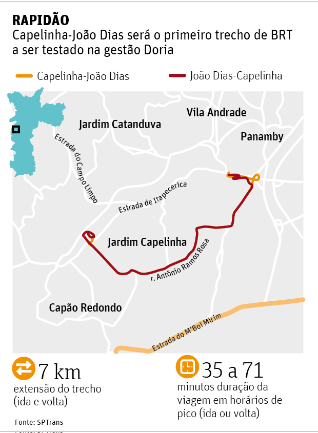 Doria prepara testes de ônibus Rapidão, alternativa com corredores